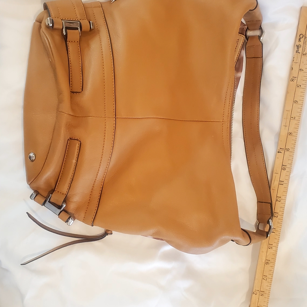 B. Makowsky Caramel Leather Shoulder Bag